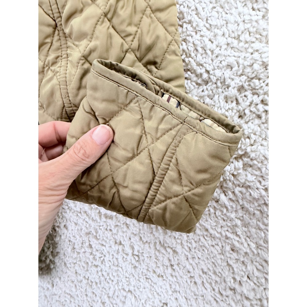 L.L. Bean Quilted Barn Jacket Women Small Tan Good Plaid Lined Snap Front 0GCX8 - Picture 11 of 12